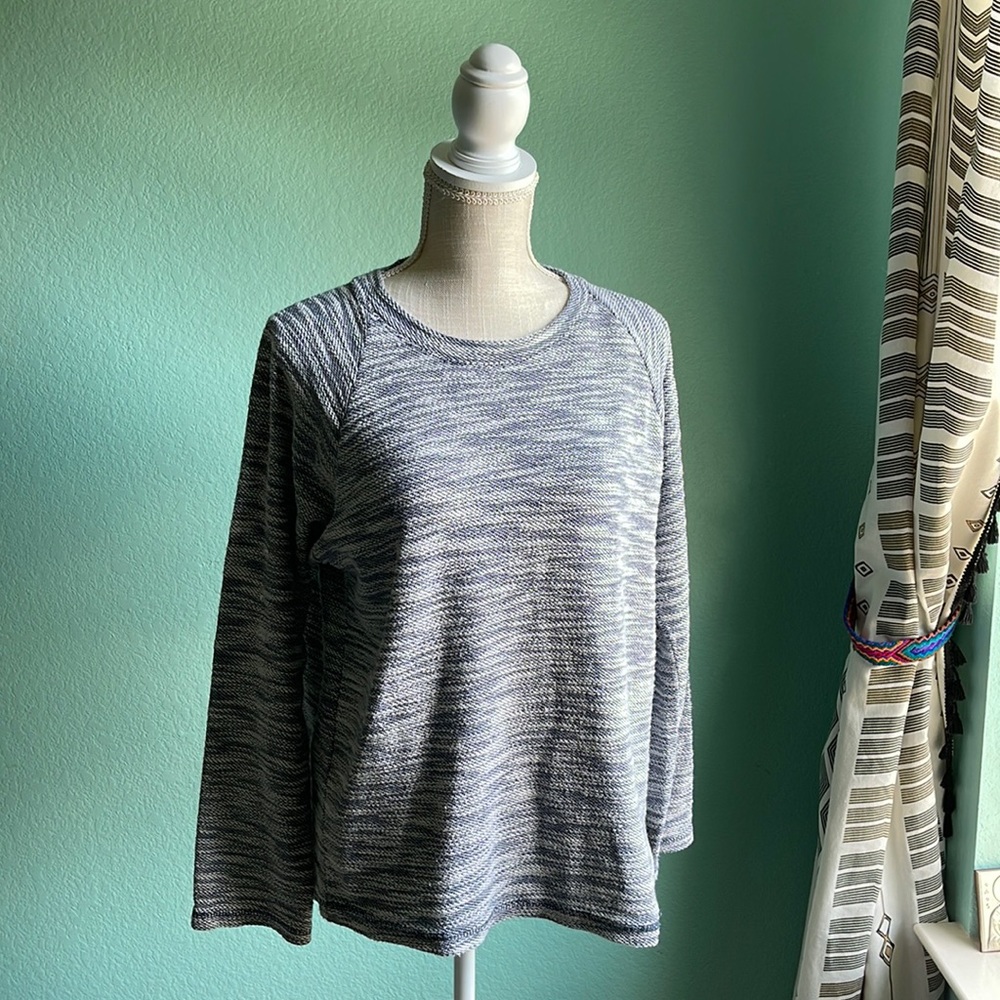 THERMAL Shirt by US Vintage Long Sleeve Gray Top Size Large